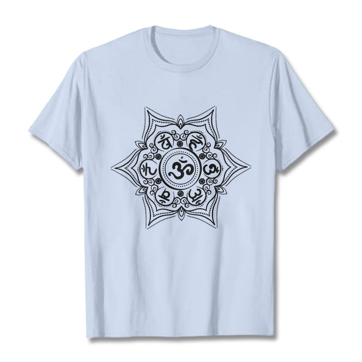 T-shirt Buddha Stones Mandala Om Mani Padme Hum - Cyan clair - 2XL - image 18