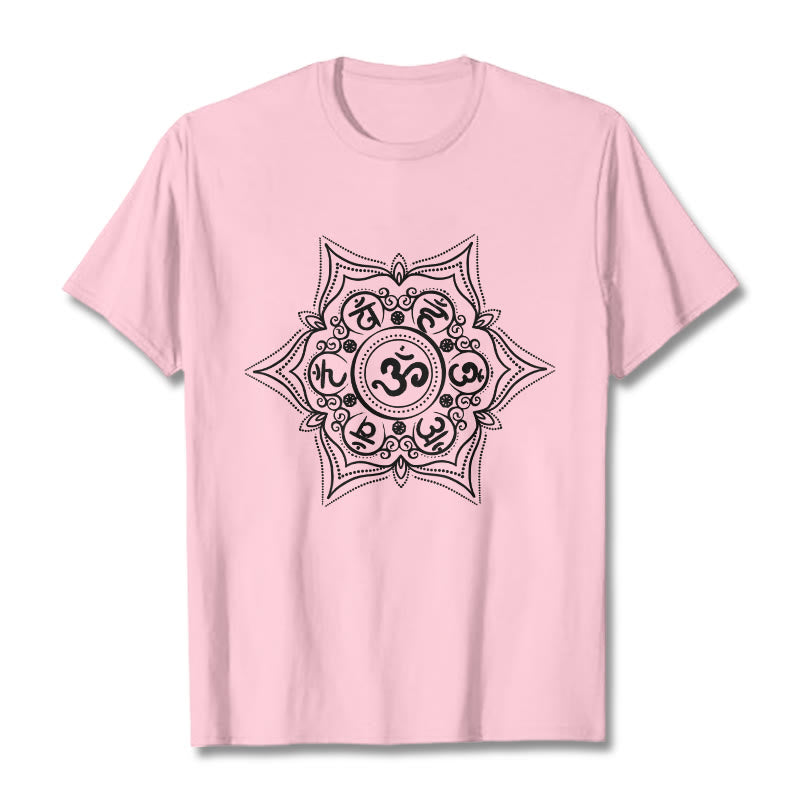 T-shirt Buddha Stones Mandala Om Mani Padme Hum - Rose clair - 2XL - image 13