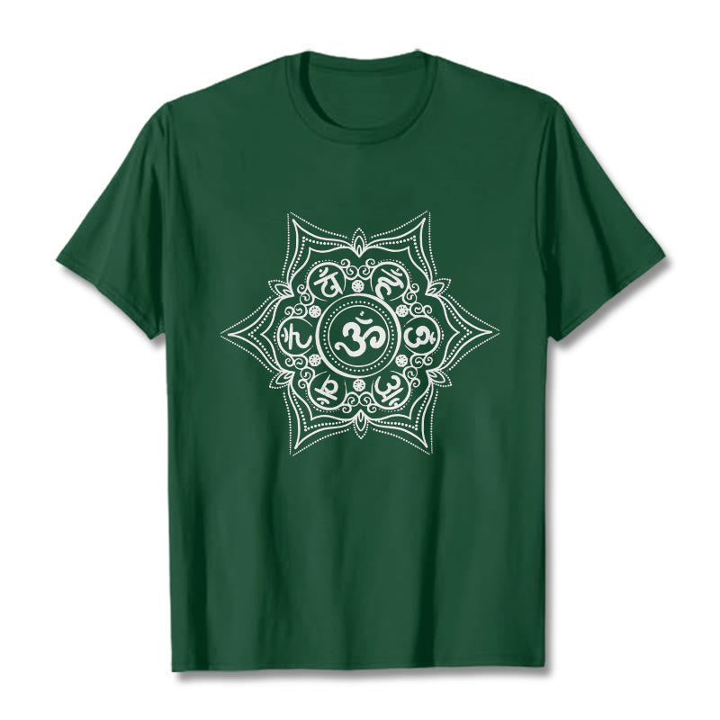 T-shirt Buddha Stones Mandala Om Mani Padme Hum - Vert forêt - 2XL - image 0