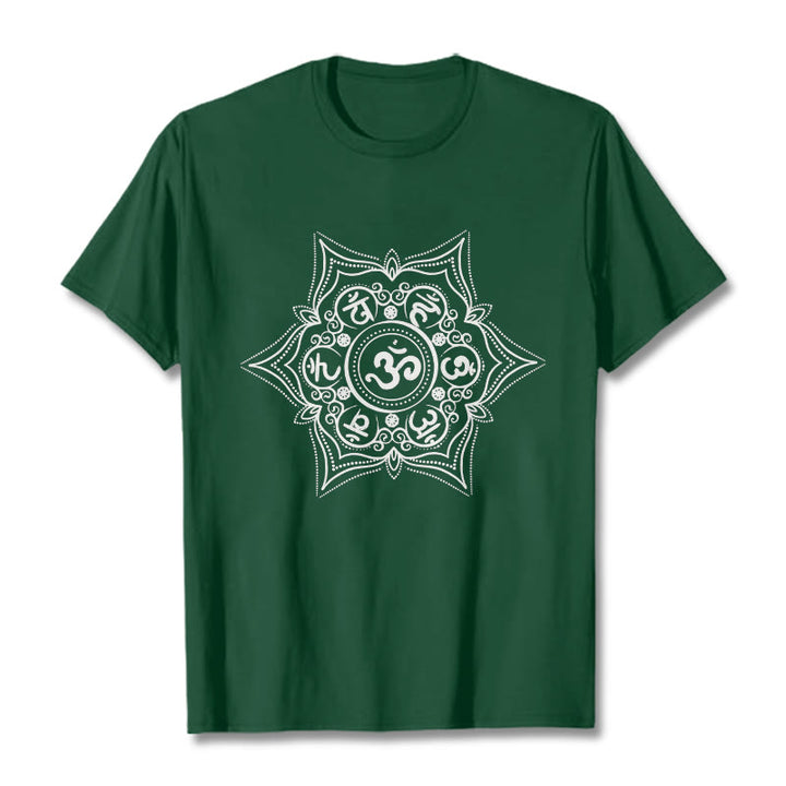 T-shirt Buddha Stones Mandala Om Mani Padme Hum - Vert forêt - 2XL - image 0