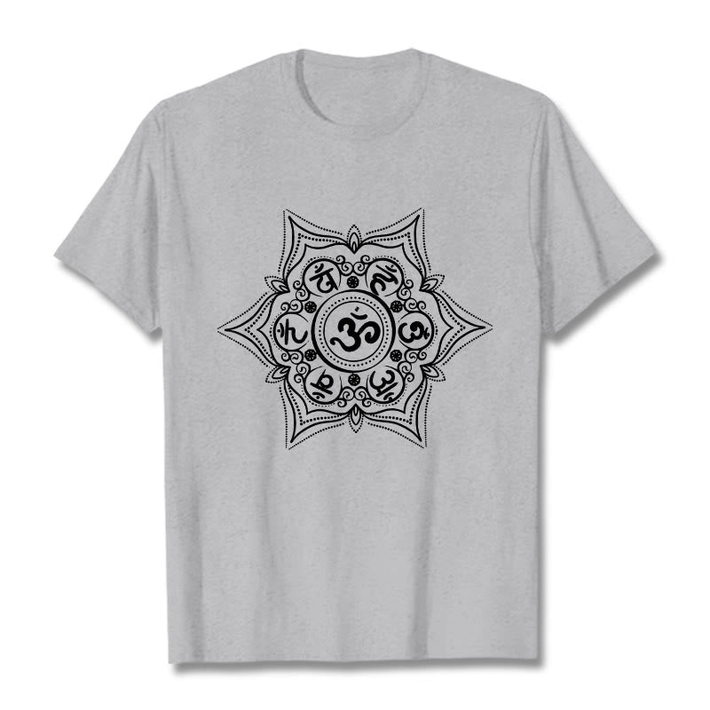 T-shirt Buddha Stones Mandala Om Mani Padme Hum - Gris clair - 2XL - image 20