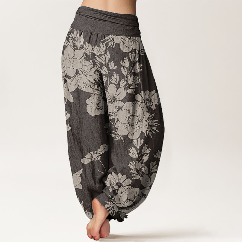 Pantalon Buddha Stones de pivoine et taille élastique pour femme