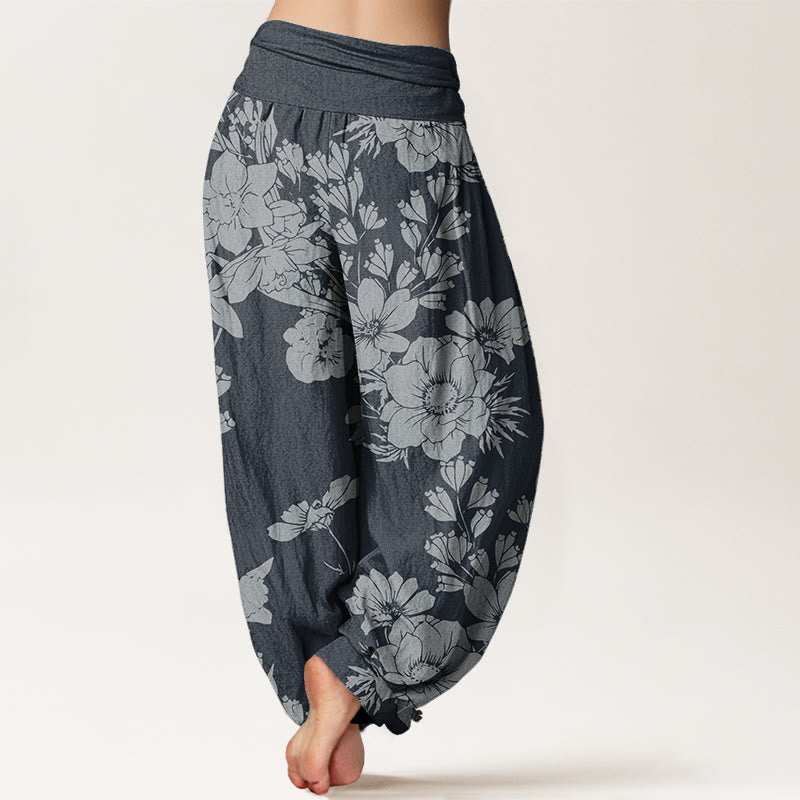 Pantalon Buddha Stones de pivoine et taille élastique pour femme