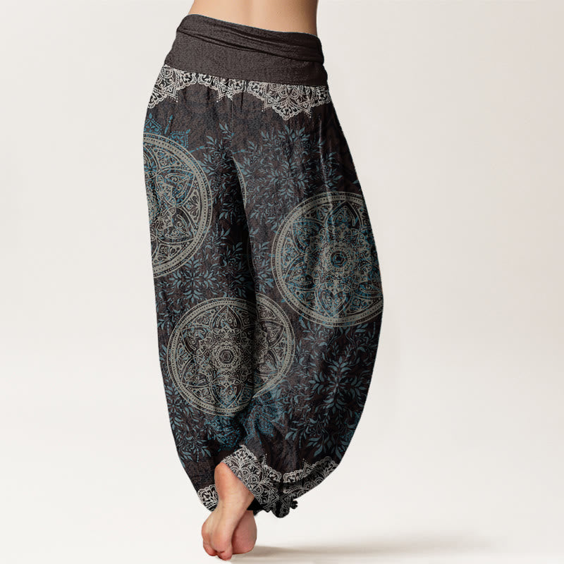 Pantalon Buddha Stones pour femme, taille élastique