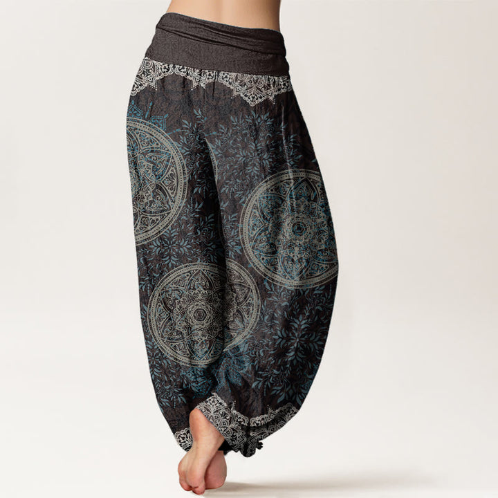 Pantalon Buddha Stones pour femme, taille élastique