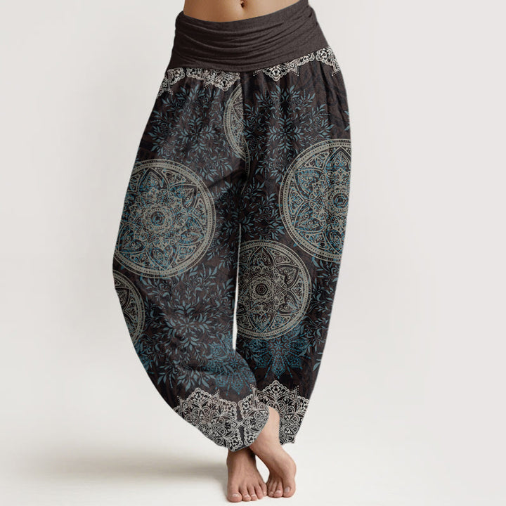 Pantalon Buddha Stones pour femme, taille élastique