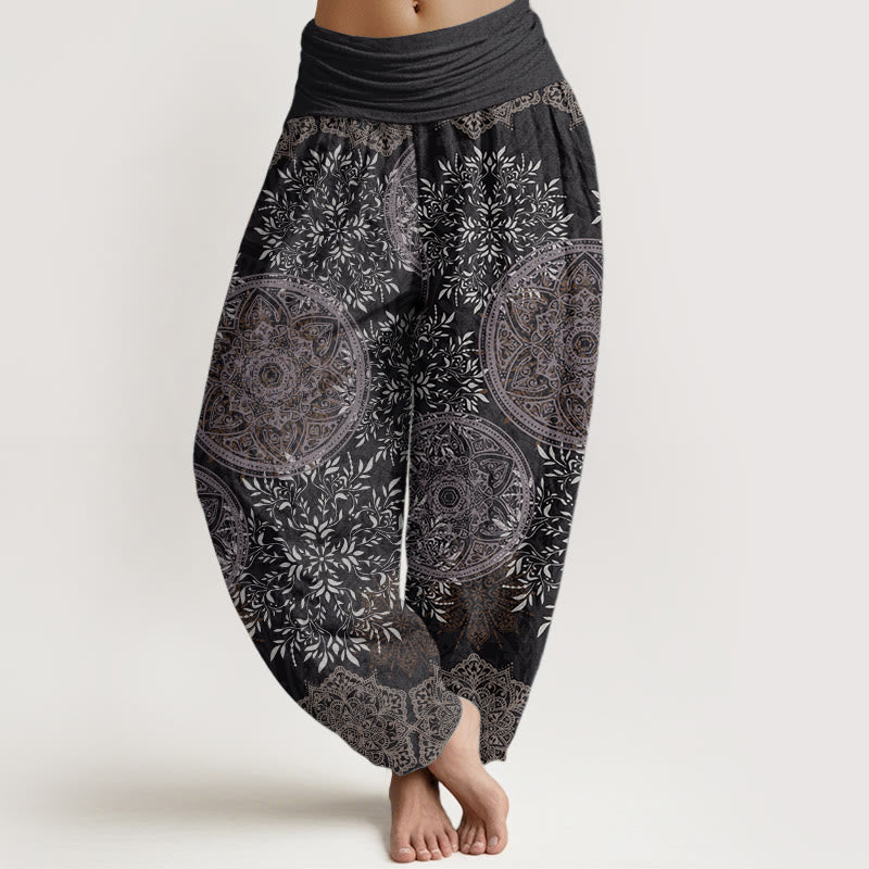 Pantalon Buddha Stones pour femme, taille élastique