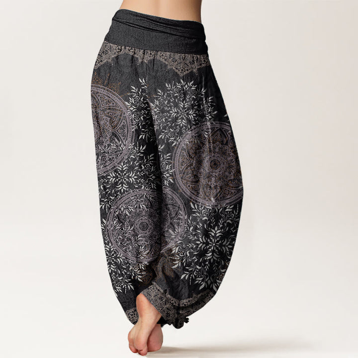 Pantalon Buddha Stones pour femme, taille élastique