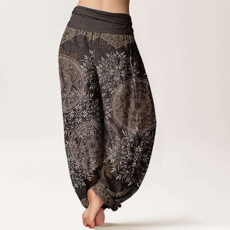 Pantalon Buddha Stones pour femme, taille élastique