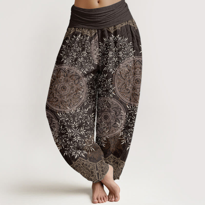Pantalon Buddha Stones pour femme, taille élastique