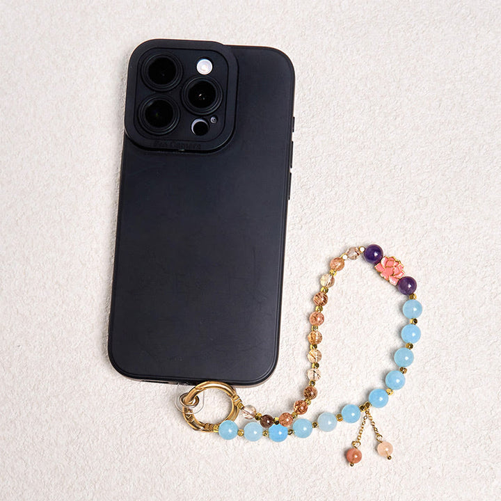 Porte-clés de protection en cristal naturel Super Seven de Buddha Stones, décoration à suspendre pour téléphone