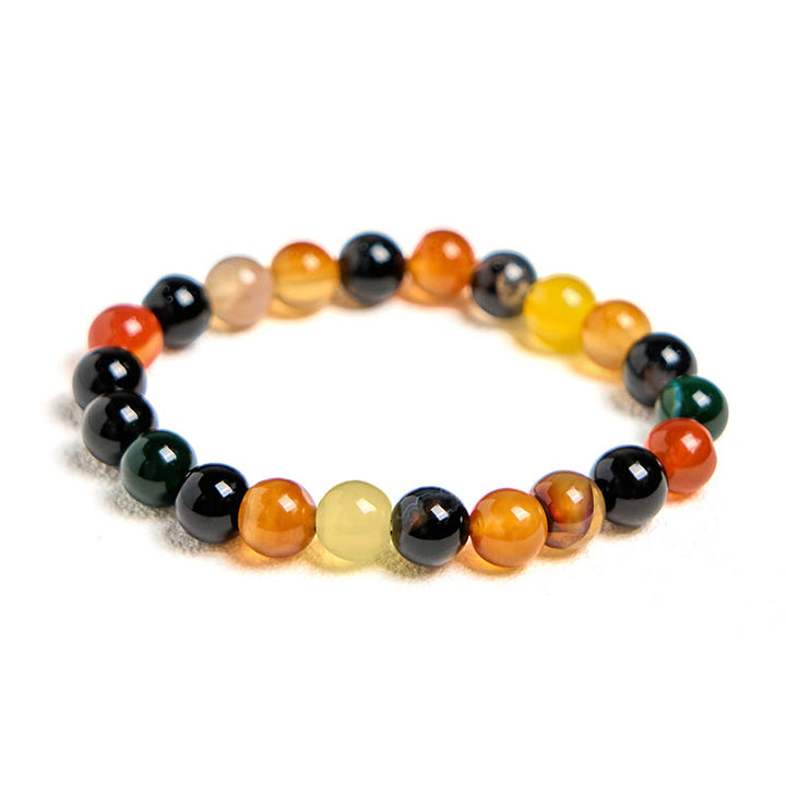 Bracelet d'harmonie en agate calcédoine colorée naturelle Buddha Stones