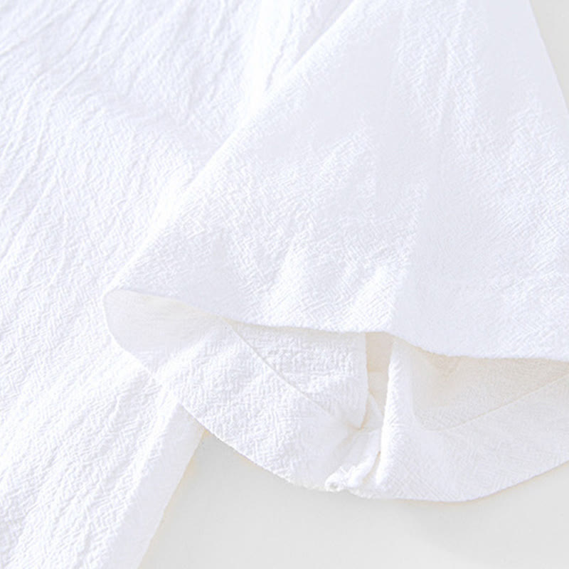 Chemise homme à manches courtes en coton et lin avec poches, style vintage uni et simple, motif Buddha Stones - image 17