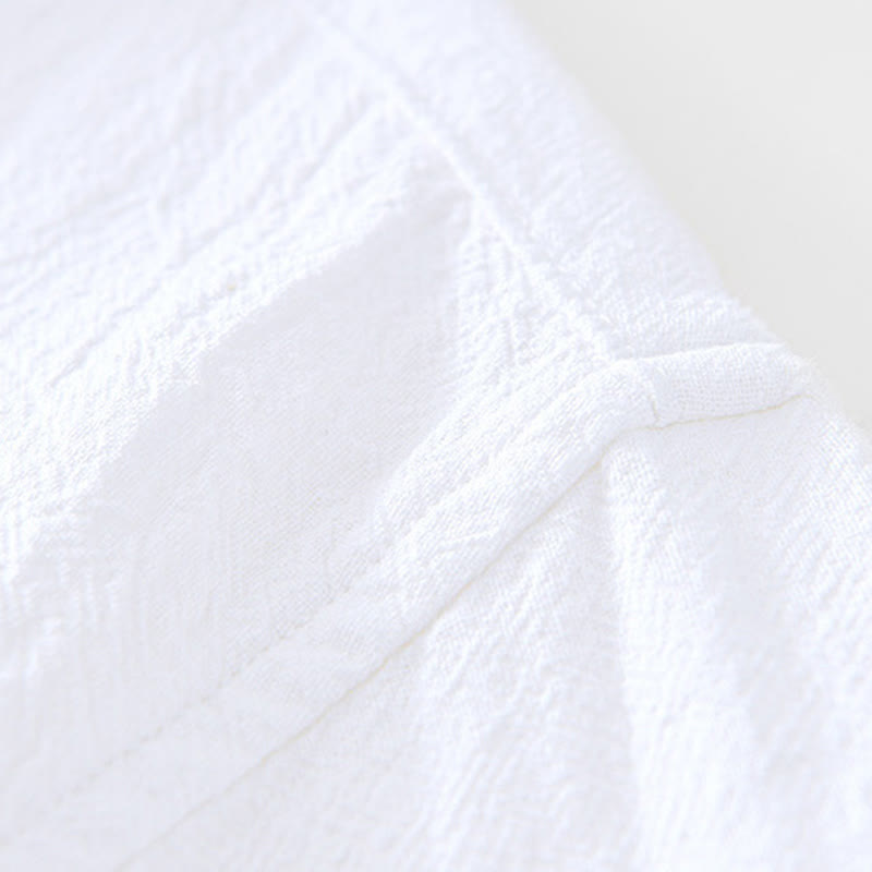 Chemise homme à manches courtes en coton et lin avec poches, style vintage uni et simple, motif Buddha Stones - image 16