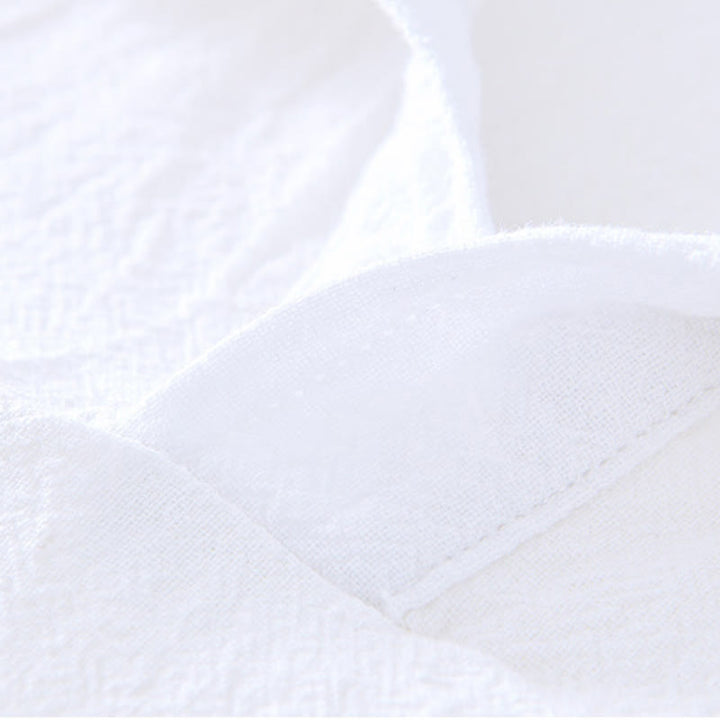 Chemise homme à manches courtes en coton et lin avec poches, style vintage uni et simple, motif Buddha Stones - image 15