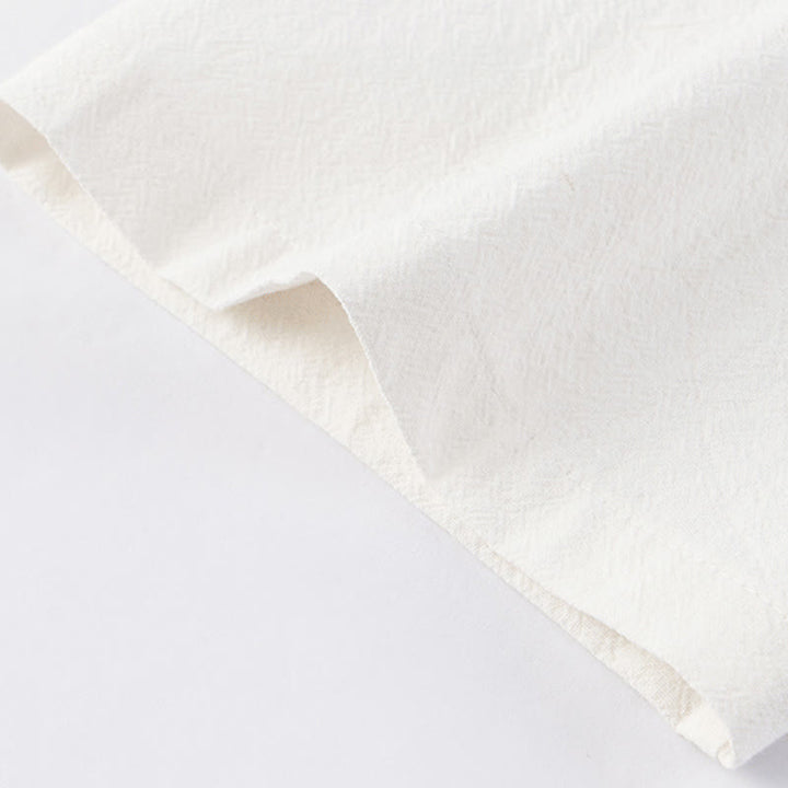 Ensemble 2 pièces décontracté en coton et lin avec poches et motif Buddha Stones, chemise à demi-bouton, pantalon à cordon de serrage, pour homme - image 8