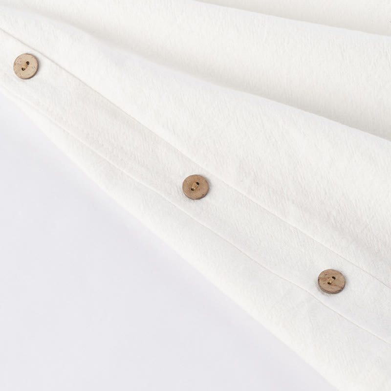 Ensemble 2 pièces décontracté en coton et lin avec poches et motif Buddha Stones, chemise à demi-bouton, pantalon à cordon de serrage, pour homme - image 6