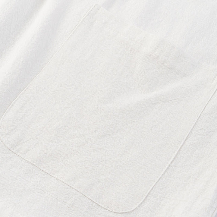 Ensemble de méditation décontracté 2 pièces en coton pour homme, composé d'une chemise à demi-boutons et d'un pantalon à cordon de serrage, avec poches et de couleurs unies, en forme de Buddha Stones. - image 4
