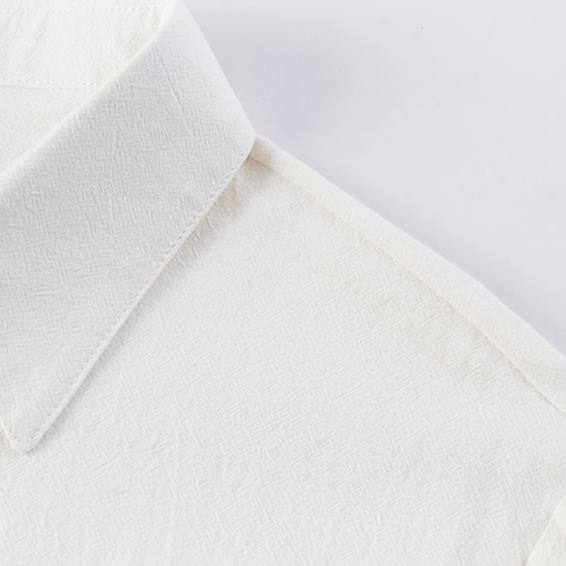 Ensemble de méditation décontracté 2 pièces en coton pour homme, composé d'une chemise à demi-boutons et d'un pantalon à cordon de serrage, avec poches et de couleurs unies, en forme de Buddha Stones. - image 5