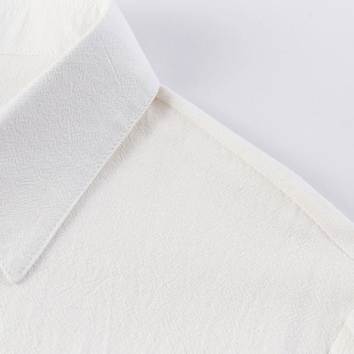 Ensemble de méditation décontracté 2 pièces en coton pour homme, composé d'une chemise à demi-boutons et d'un pantalon à cordon de serrage, avec poches et de couleurs unies, en forme de Buddha Stones. - image 5