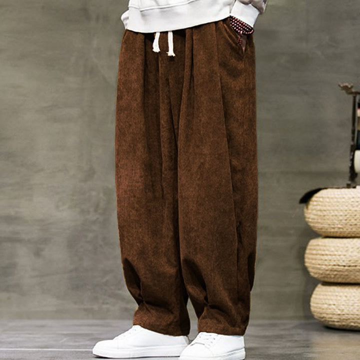 Pantalon décontracté en coton uni avec poches pour homme Buddha Stones - image 29