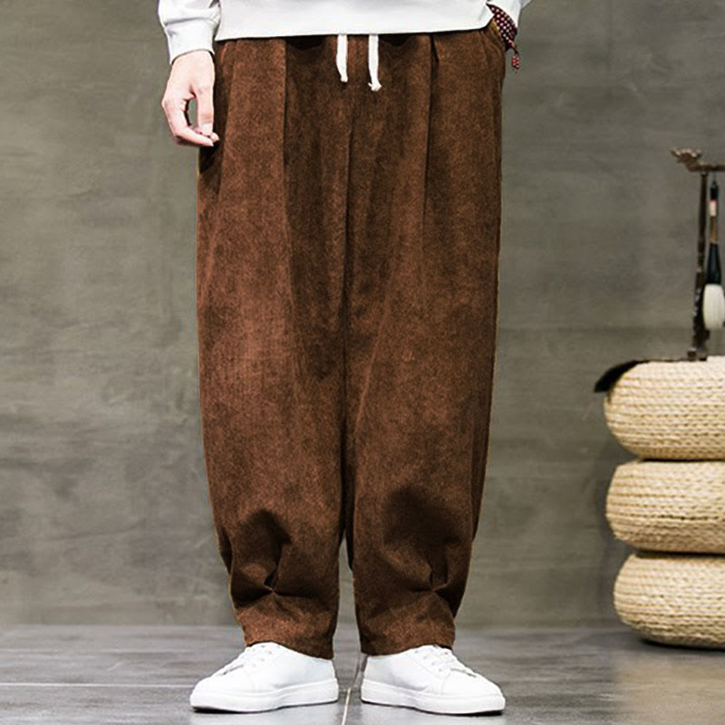 Pantalon décontracté en coton uni avec poches pour homme Buddha Stones - image 33