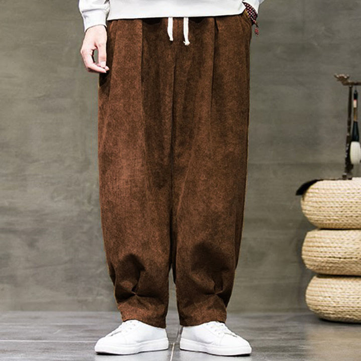 Pantalon décontracté en coton uni avec poches pour homme Buddha Stones - image 33