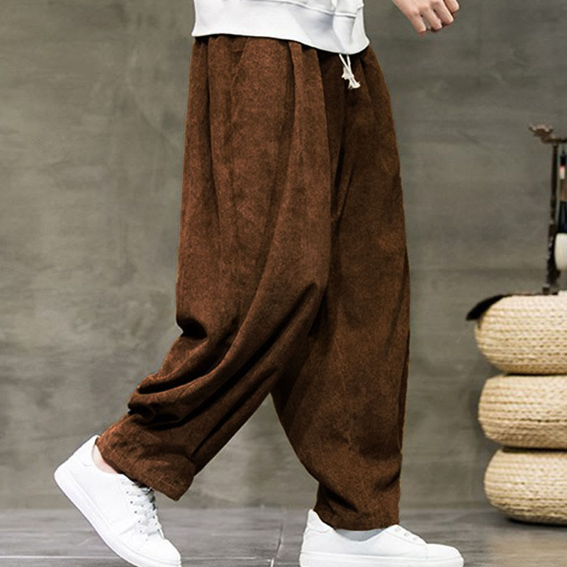 Pantalon décontracté en coton uni avec poches pour homme Buddha Stones - image 30