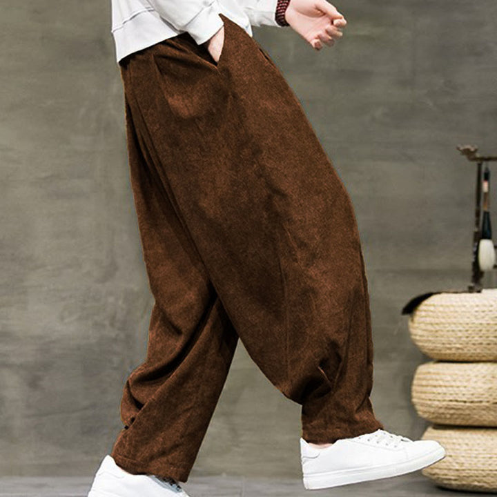 Pantalon décontracté en coton uni avec poches pour homme Buddha Stones - image 37