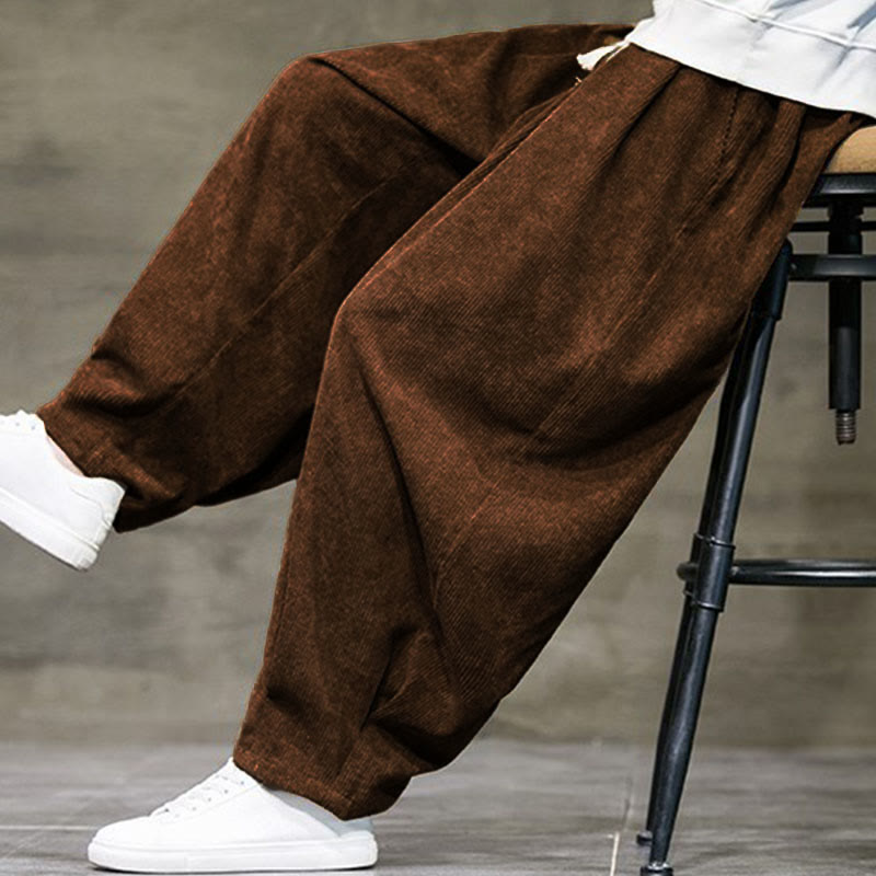 Pantalon décontracté en coton uni avec poches pour homme Buddha Stones - image 35