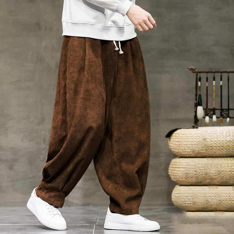 Pantalon décontracté en coton uni avec poches pour homme Buddha Stones - image 34