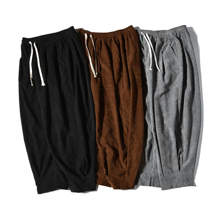 Pantalon décontracté en coton uni avec poches pour homme Buddha Stones - image 41