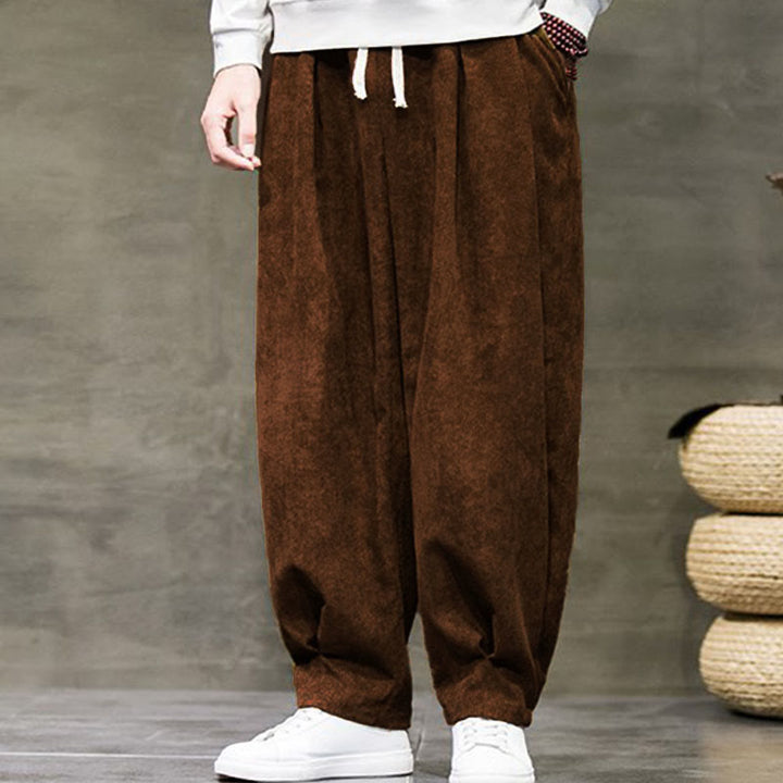 Pantalon décontracté en coton uni avec poches pour homme Buddha Stones - image 36