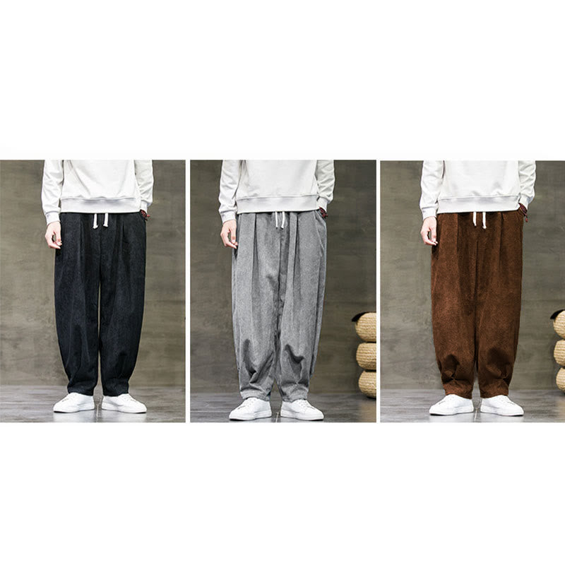 Pantalon décontracté en coton uni avec poches pour homme Buddha Stones - image 42