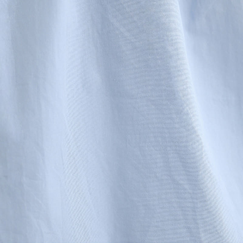 Buddha Stones d'été plissé en coton et lin pour femme, couleur unie, col licou, sans manches - image 6