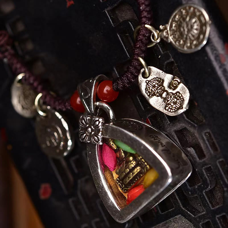 Collier pendentif en corde tressée Buddha Stones de la médecine tibétaine et de la compassion - image 4