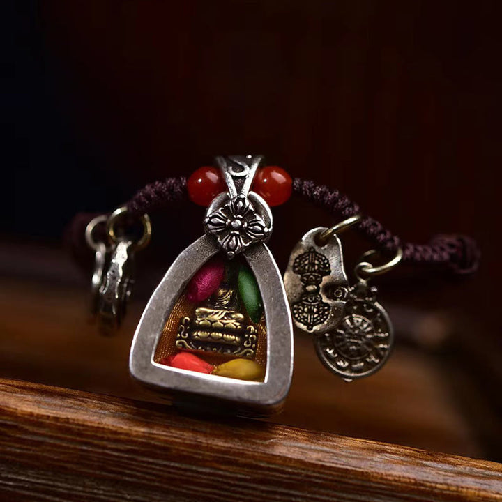 Collier pendentif en corde tressée Buddha Stones de la médecine tibétaine et de la compassion - image 5