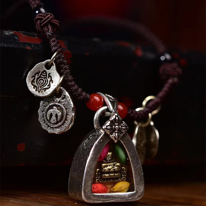 Collier pendentif en corde tressée Buddha Stones de la médecine tibétaine et de la compassion - image 6