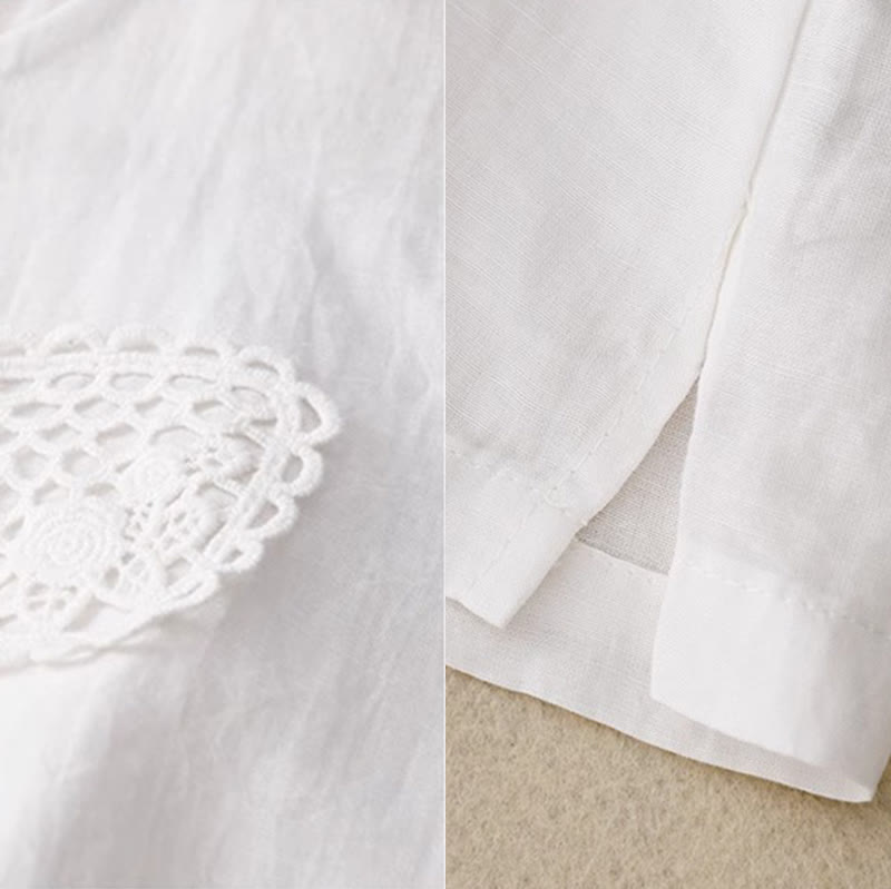 Buddha Stones décontracté en coton et lin pour femme, motif patchwork de broderies de couleur pure, sans manches, col ras du cou - image 23