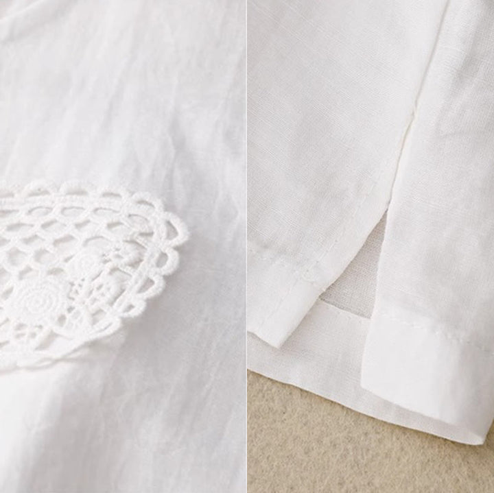 Buddha Stones décontracté en coton et lin pour femme, motif patchwork de broderies de couleur pure, sans manches, col ras du cou - image 23