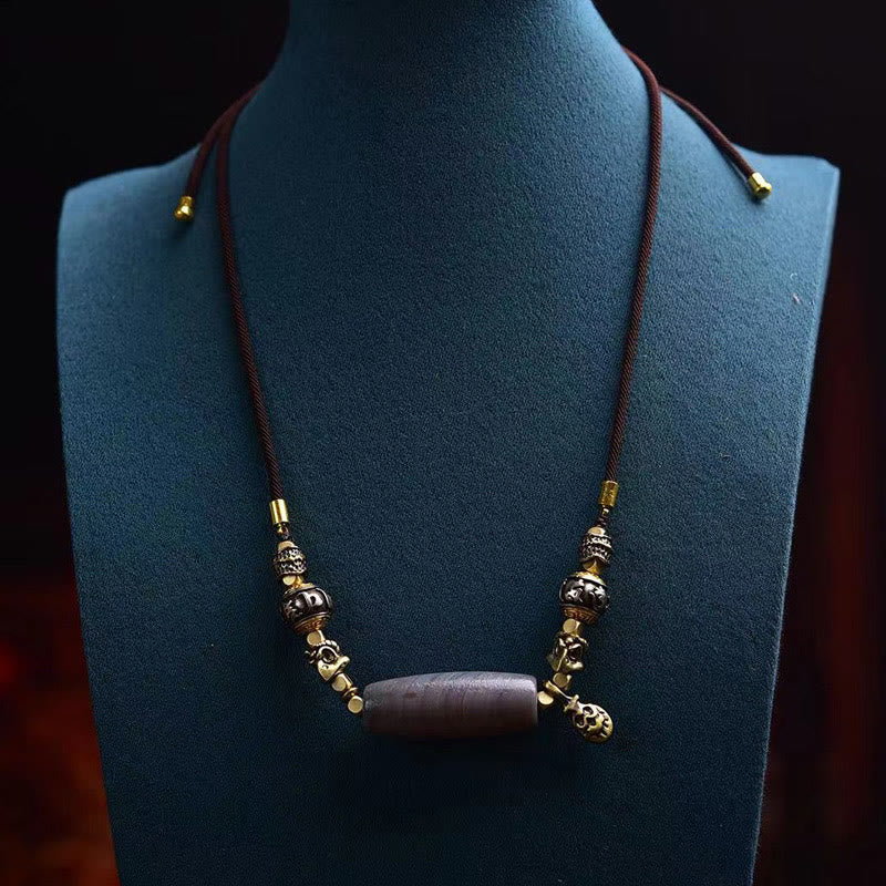 Collier pendentif en Buddha Stones du Tibet, perle Dzi Om Mani Padme Hum, Protection - image 6