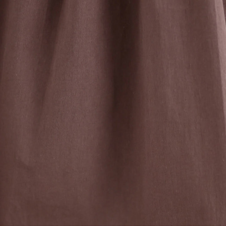 Gilet d'été en coton et lin pour femme, motif Buddha Stones, col ras du cou plissé, couleur unie - image 7