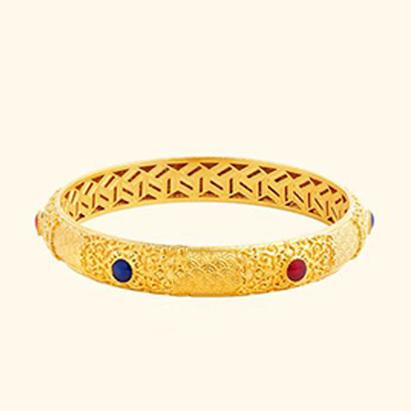 Bracelet de protection creux en argent sterling 925 avec Buddha Stones et nuages ​​dorés de bon augure, 56 mm - image 8