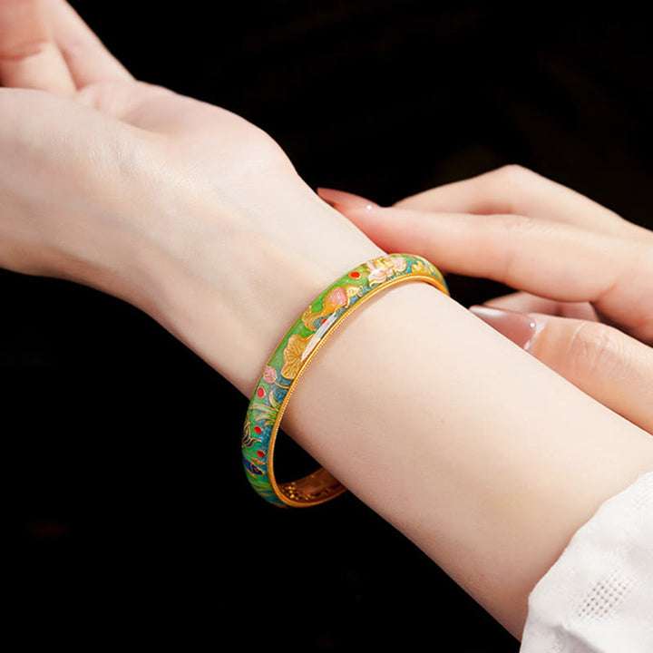 Bracelet jonc en argent sterling 999 avec Buddha Stones , motif poisson koï et lotus creux, 58 mm - image 9