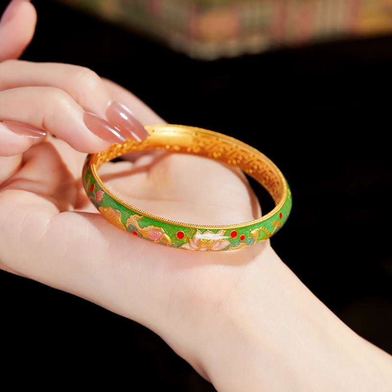 Bracelet jonc en argent sterling 999 avec Buddha Stones , motif poisson koï et lotus creux, 58 mm - image 3