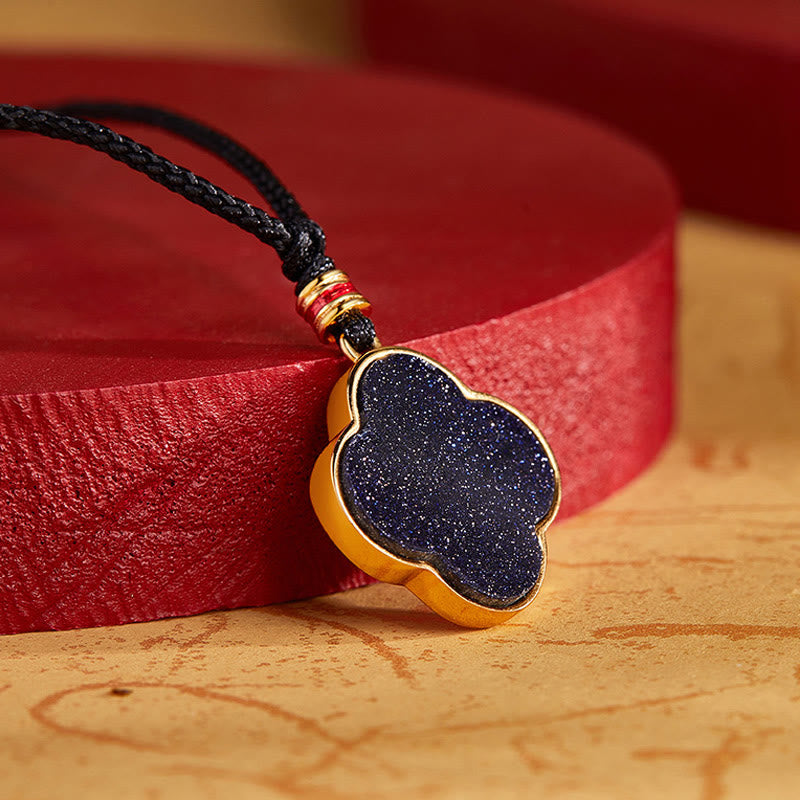 Collier avec pendentif en argent sterling 925 et pierre de Buddha Stones , motif trèfle à quatre feuilles et fleur de prunier - image 3