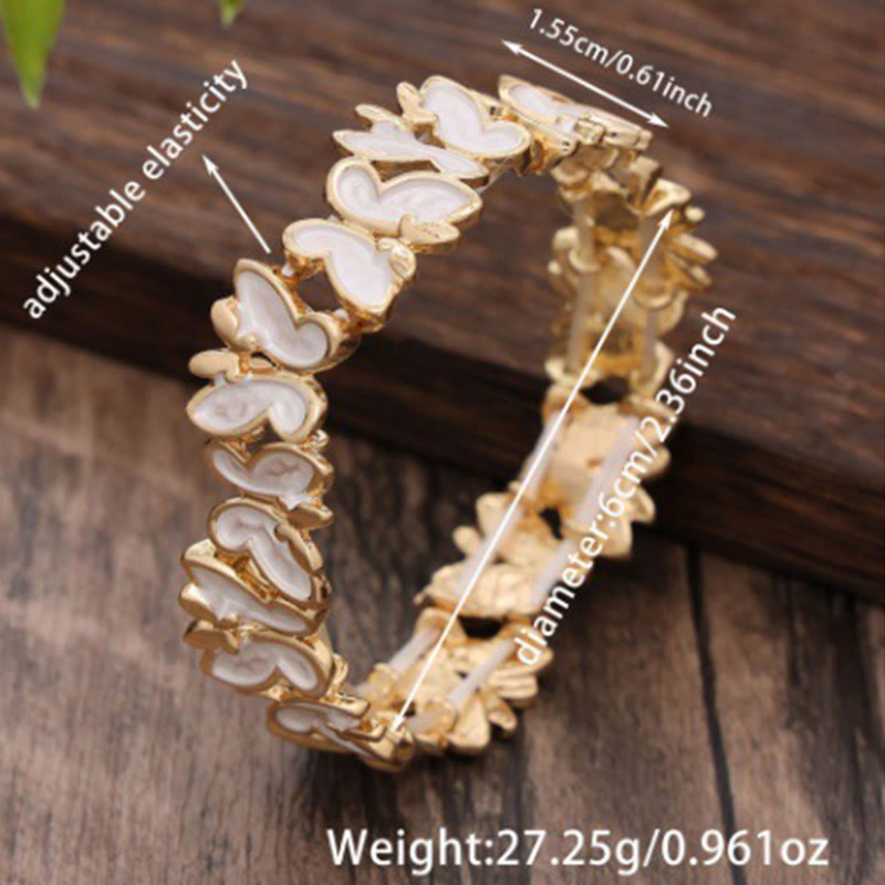 Bracelet élastique en alliage avec Buddha Stones et papillon coloré