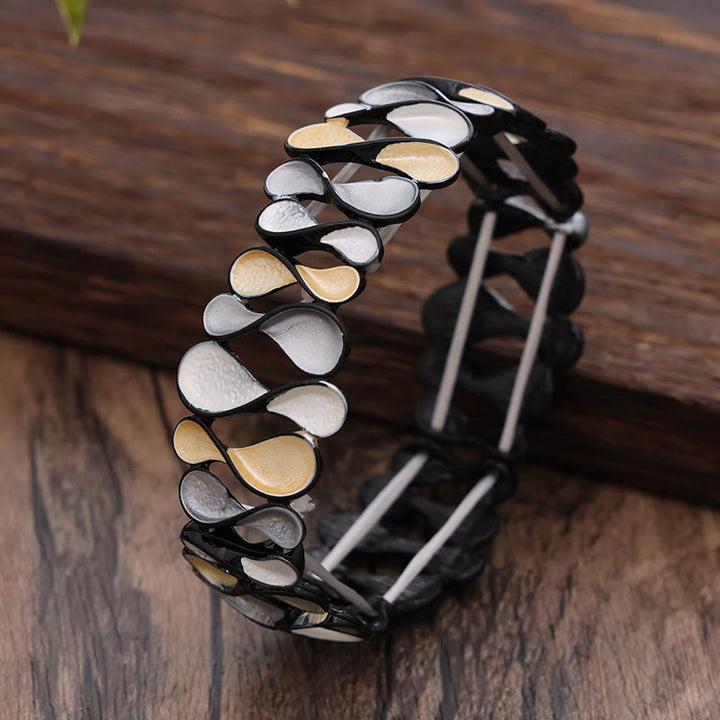 Bracelet élastique de guérison en alliage creux coloré en forme de 8 Buddha Stones