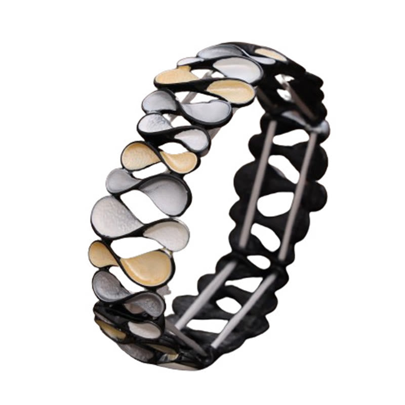 Bracelet élastique de guérison en alliage creux coloré en forme de 8 Buddha Stones