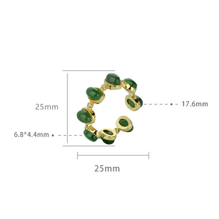Bague ajustable en argent sterling 925 avec Buddha Stones et perles de jade cyan Hetian - image 10